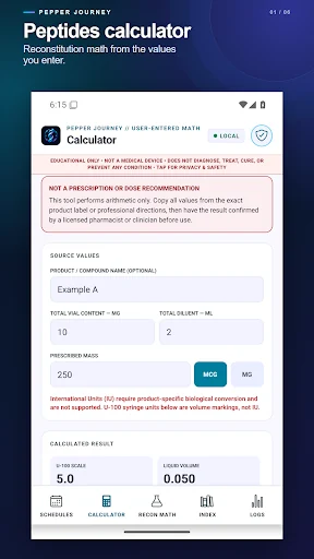 Peptide Calc screenshot 1 from Google Play