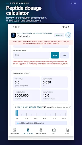 Peptide Calc screenshot 2 from Google Play