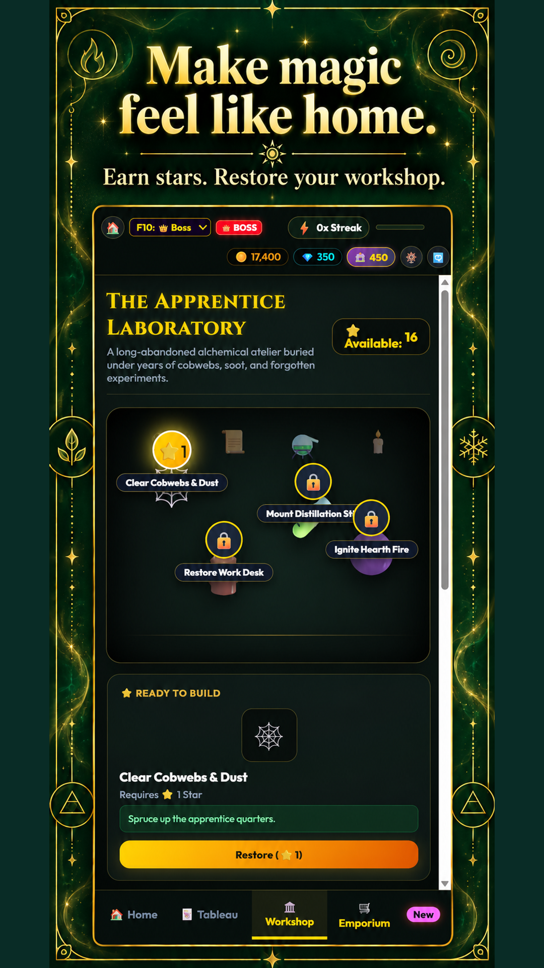 Make it your workshop: Apothecary Solitaire game screenshot